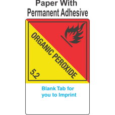 (Blank) Organic Peroxide Class 5.2 Proper Shipping Name (Extended) Paper Labels