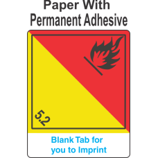 (Blank) Organic Peroxide Class 5.2 Proper Shipping Name Paper International Wordless Labels