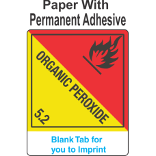 (Blank) Organic Peroxide Class 5.2 Proper Shipping Name Paper Labels