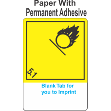 (Blank) Oxidizer Class 5.1 Proper Shipping Name (Extended) Paper International Wordless Labels