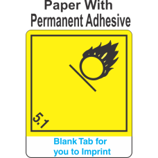 (Blank) Oxidizer Class 5.1 Proper Shipping Name Paper International Wordless Labels