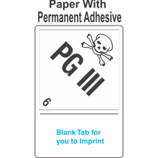 (Blank) PG III 6.2 Proper Shipping Name (Extended) Paper Labels