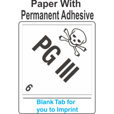 (Blank) PG III 6.2 Proper Shipping Name Paper Labels