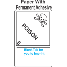 (Blank) Poison Class 6.2 Proper Shipping Name (Extended) Paper Labels