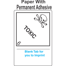 (Blank) Toxic Class 6.1 Proper Shipping Name (Extended) Paper Labels