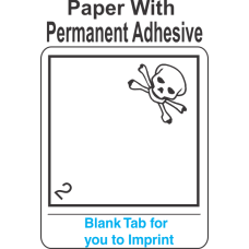 (Blank) Toxic Gas Class 2.3 Proper Shipping Name Paper International Wordless Labels