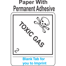 (Blank) Toxic Gas Class 2.3 Proper Shipping Name Paper Labels