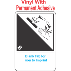 (Blank) Corrosive Class 8 Proper Shipping Name (Extended) Vinyl International Wordless Labels