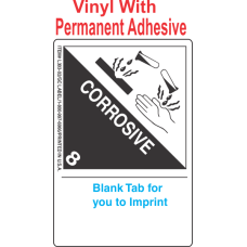 (Blank) Corrosive Class 8 Proper Shipping Name (Extended) Vinyl Labels