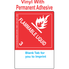 (Blank) Flammable Class 3 Proper Shipping Name (Extended) Vinyl Labels