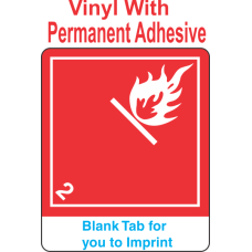 (Blank) Flammable Gas Class 2.1 Proper Shipping Name Vinyl International Wordless Labels