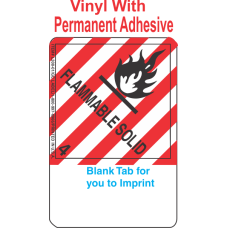 (Blank) Flammable Solid Class 4.1 Proper Shipping Name (Extended) Vinyl Labels