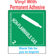 (Blank) Non-Flammable Gas Class 2.2 Proper Shipping Name Vinyl Labels