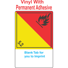 (Blank) Organic Peroxide Class 5.2 Proper Shipping Name (Extended) Vinyl International Wordless Labels