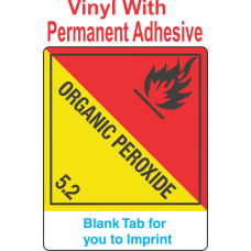 (Blank) Organic Peroxide Class 5.2 Proper Shipping Name Vinyl Labels