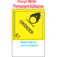 (Blank) Oxidizer Class 5.1 Proper Shipping Name (Extended) Vinyl Labels