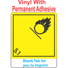 (Blank) Oxidizer Class 5.1 Proper Shipping Name Vinyl International Wordless Labels