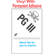 (Blank) PG III 6.2 Proper Shipping Name (Extended) Vinyl Labels