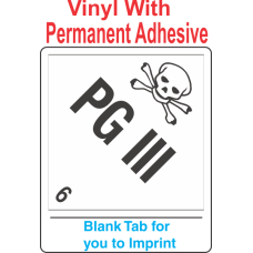 (Blank) PG III 6.2 Proper Shipping Name Vinyl Labels