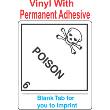 (Blank) Poison Class 6.2 Proper Shipping Name Vinyl Labels