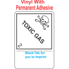 (Blank) Toxic Gas Class 2.3 Proper Shipping Name (Extended) Vinyl Labels