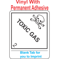 (Blank) Toxic Gas Class 2.3 Proper Shipping Name Vinyl Labels