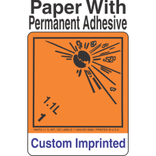Explosive Class 1.1L Wordless (Int) Custom Imprinted Shipping Name Paper Labels