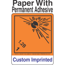 Explosive Class 1.2B Wordless (Int) Custom Imprinted Shipping Name Paper Labels