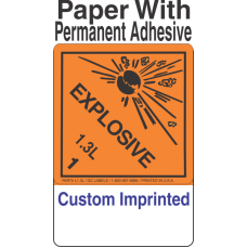 Explosive Class 1.3L Custom Imprinted Shipping Name (Extended) Paper Labels