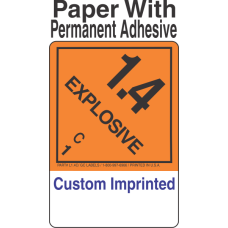 Explosive Class 1.4C Custom Imprinted Shipping Name (Extended) Paper Labels