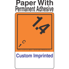 Explosive Class 1.4C Wordless (Int) Custom Imprinted Shipping Name (Extended) Paper Labels
