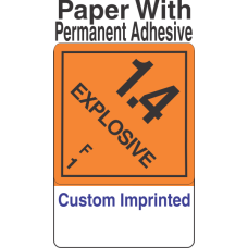 Explosive Class 1.4F Custom Imprinted Shipping Name (Extended) Paper Labels