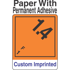 Explosive Class 1.4F Wordless (Int) Custom Imprinted Shipping Name Paper Labels