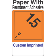 Explosive Class 1.5D Wordless (Int) Custom Imprinted Shipping Name (Extended) Paper Labels