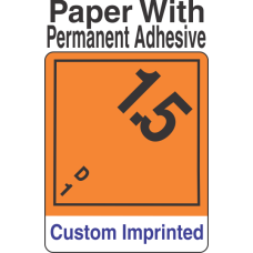 Explosive Class 1.5D Wordless (Int) Custom Imprinted Shipping Name Paper Labels