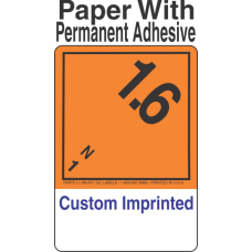 Explosive Class 1.6N Wordless (Int) Custom Imprinted Shipping Name (Extended) Paper Labels