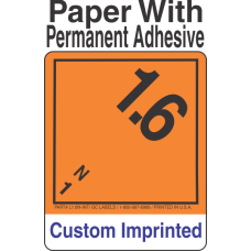 Explosive Class 1.6N Wordless (Int) Custom Imprinted Shipping Name Paper Labels