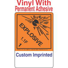 Explosive Class 1.1F Custom Imprinted Shipping Name (Extended) Vinyl Labels