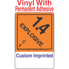 Explosive Class 1.4C Custom Imprinted Shipping Name (Extended) Vinyl Labels