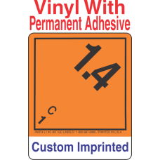 Explosive Class 1.4C Wordless (Int) Custom Imprinted Shipping Name Vinyl Labels