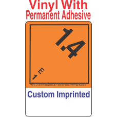 Explosive Class 1.4E Wordless (Int) Custom Imprinted Shipping Name (Extended) Vinyl Labels
