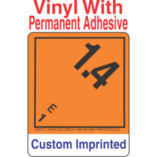 Explosive Class 1.4E Wordless (Int) Custom Imprinted Shipping Name Vinyl Labels
