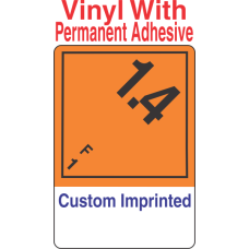 Explosive Class 1.4F Wordless (Int) Custom Imprinted Shipping Name (Extended) Vinyl Labels