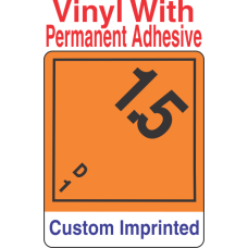 Explosive Class 1.5D Wordless (Int) Custom Imprinted Shipping Name Vinyl Labels