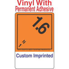 Explosive Class 1.6N Wordless (Int) Custom Imprinted Shipping Name (Extended) Vinyl Labels
