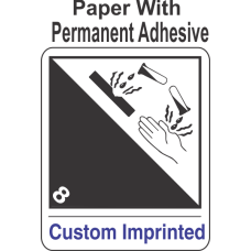 Corrosive Class 8 Custom Imprinted Shipping Name Paper Int Wordless Labels