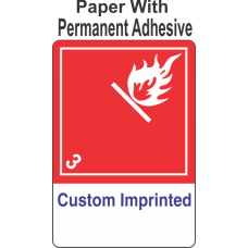 Flammable Class 3 Custom Imprinted Shipping Name (Extended) Paper Int Wordless Labels