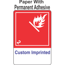 Flammable Gas Class 2.1 Custom Imprinted Shipping Name (Extended) Paper Int Wordless Labels