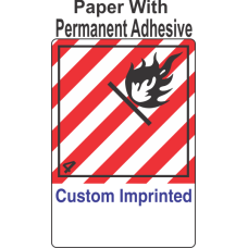 Flammable Solid Class 4.1 Custom Imprinted Shipping Name (Extended) Paper Int Wordless Labels