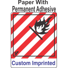 Flammable Solid Class 4.1 Custom Imprinted Shipping Name Paper Int Wordless Labels